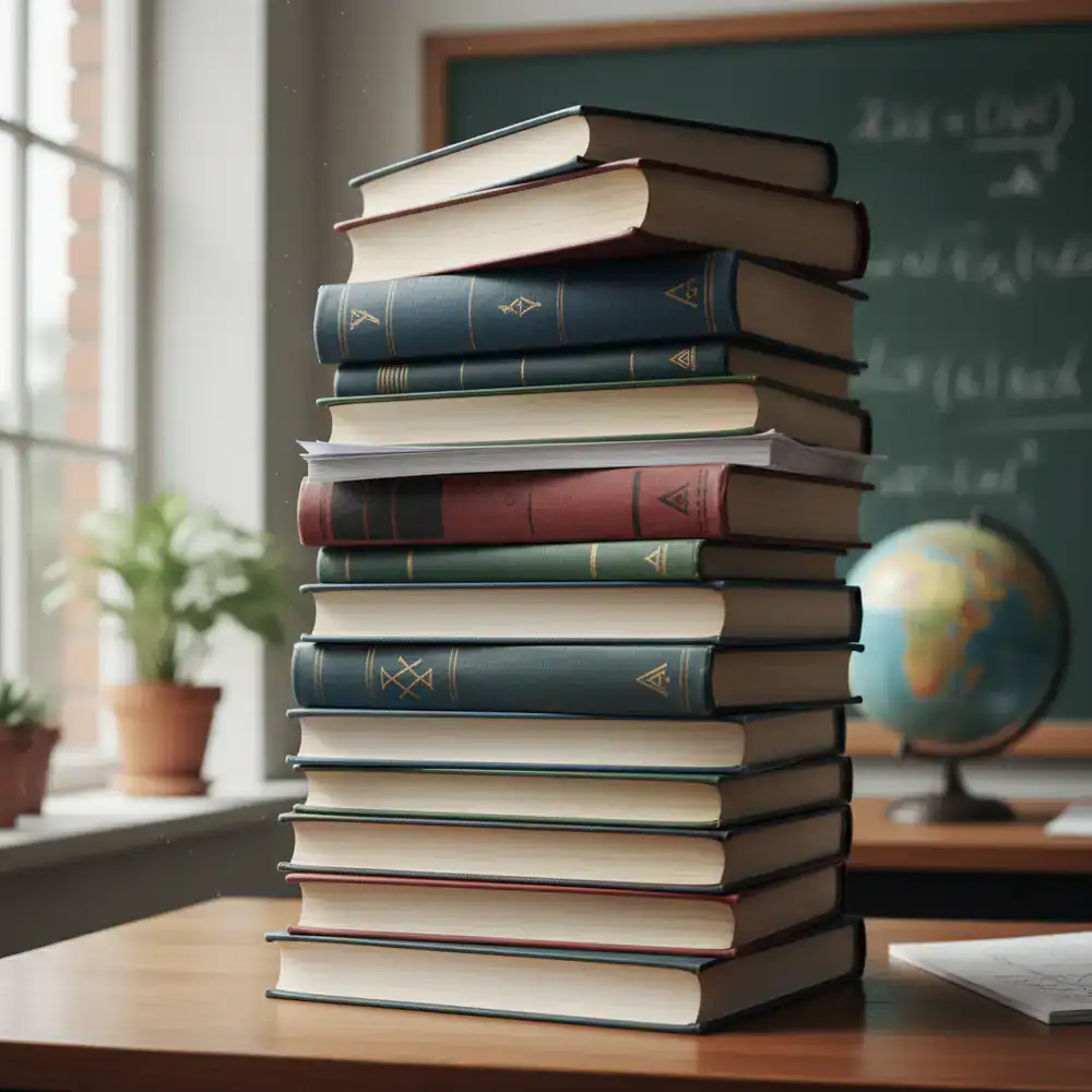 Stapel wiskunde- en waarschijnlijkheidsleerboeken